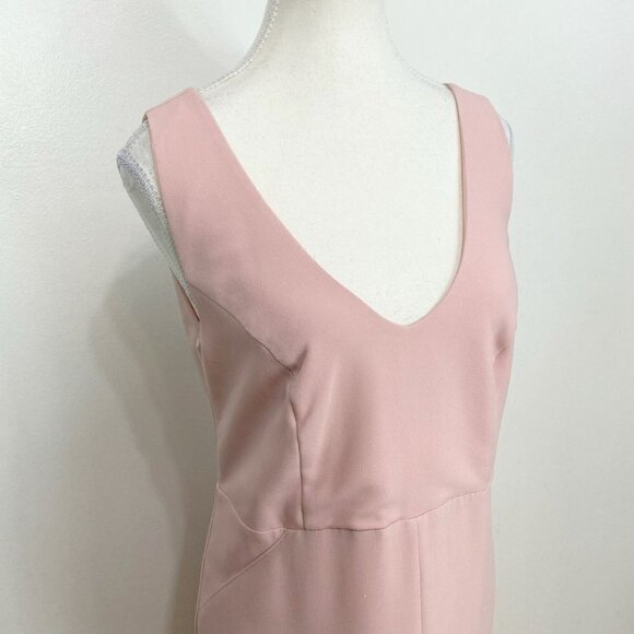 ARTI GOGNA SOFT DUSTY PINK SIDE SLIT SLEEVELESS MARIA GOWN - L - Picture 4 of 7